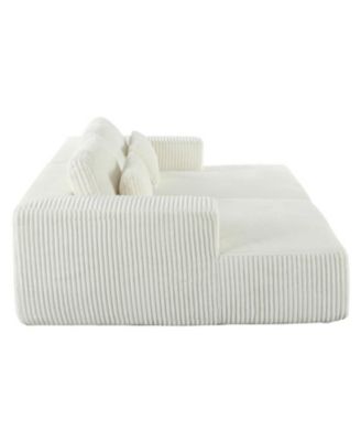 Corduroy Sofa Bed with Pillows