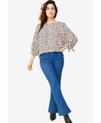 Women's 3/4 Tie-Sleeve Blouse