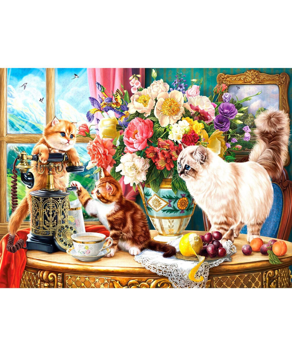 SunsOut Family Cats 500 piece Jigsaw Puzzle for Adults