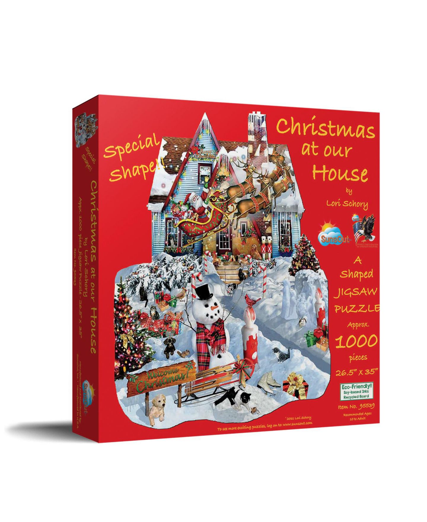 Детский пазл SunsOut Christmas at Our House 1000 Piece Special-Shape Jigsaw Puzzle, от 15 лет — фото 1
