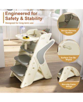Adjustable Highchair & Toddler Tower with 5-Point Harness