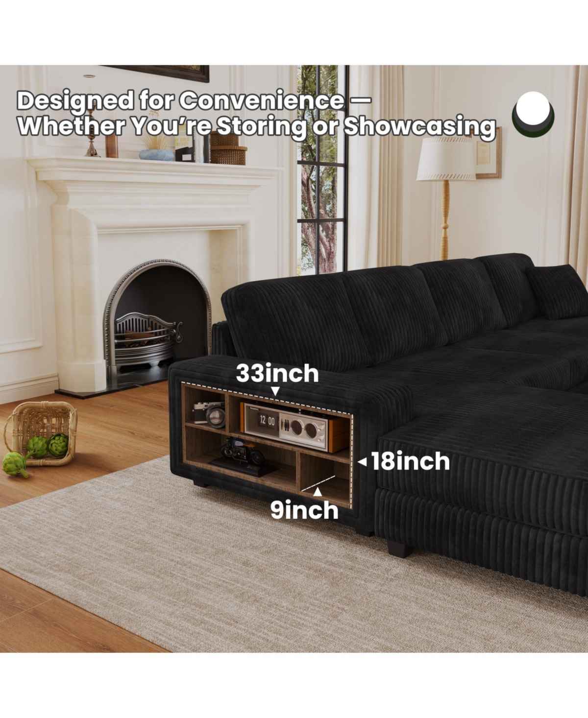 Streamdale Furniture + 1 Pc. + Corduroy + Convertible + Sofa Bed