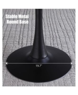 Round Dining Table, Wood Top, Steel Base - 24 Inch