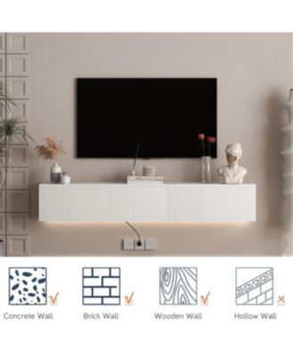 Floating TV Stand Wall Mounted LED 69" Modern Entertainment Center