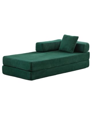 Corduroy Floor Sofa Bed - Dark Green
