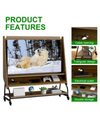 Streamdale Mobile TV Stand with Mount & Projector Screen for 32-50" TVs
