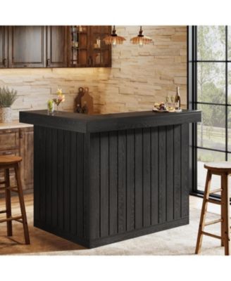 L-Shaped Home Bar Unit, 4 Storage Shelves