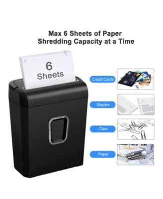 6-Sheet Micro-Cut Shredder, P-4 Security, Shreds Paper/Cards/Staples/Clips, 3.4Gal Bin, Home/Small Office