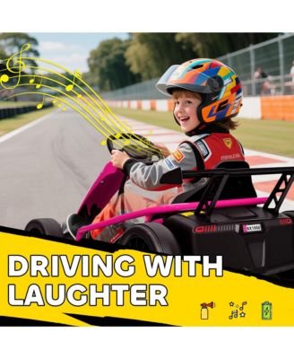 24V 8.1 MPH Electric Drift Kart for Kids with Dual Motors,