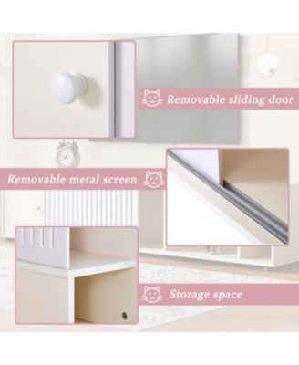 Style Cat TV Stand With Storage and Removable sliding door