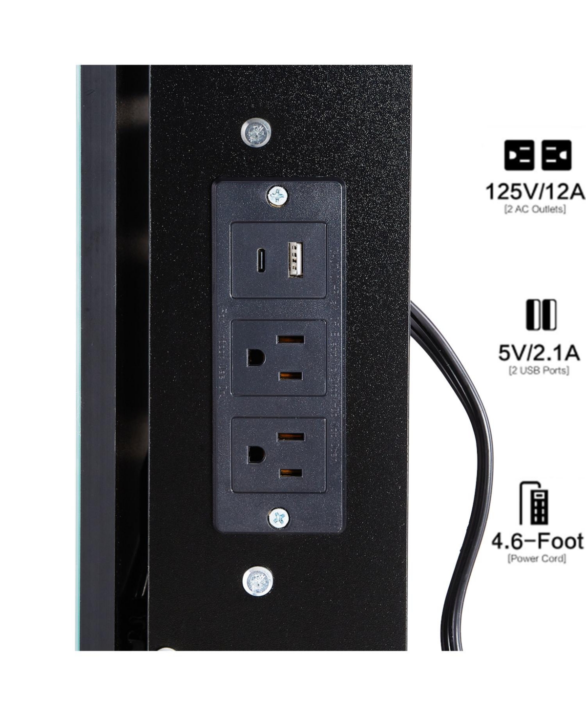 Streamdale Furniture Led Mirror Vanity Table with Stool & Power