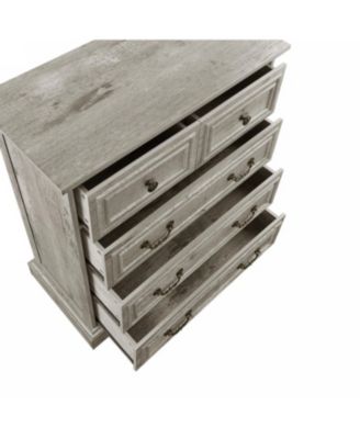 Farmhouse 5-Drawer Dresser, Rustic White