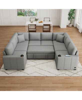 107'' Sectional Sofa Bed U-Shape