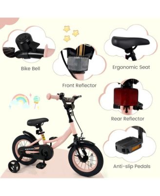 Kids Training Bike with Adjustable Seat Dual Brake System and Rubber Tires