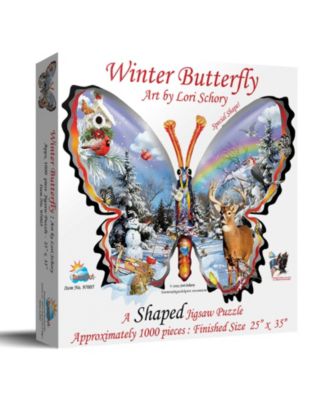 Winter Butterfly 1000 piece Jigsaw Puzzle for Adults Special Shape