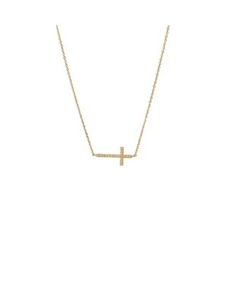 14k Gold Plated Elowen Horizontal Cross Necklace Holiday Gift Guide