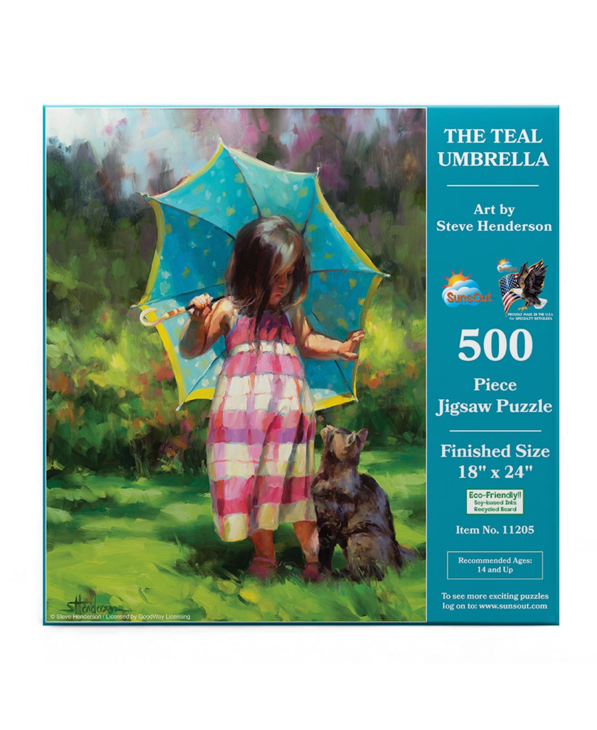 SunsOut The Teal Umbrella 500 piece Jigsaw Puzzle for Adults