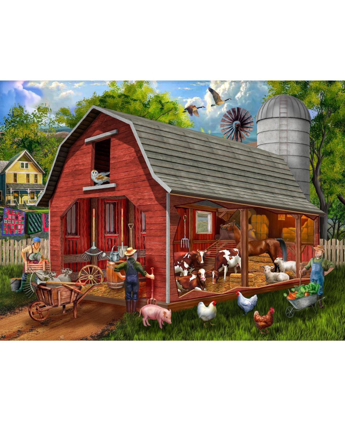 SunsOut The Old Red Barn 300 piece Jigsaw Puzzle for Adults