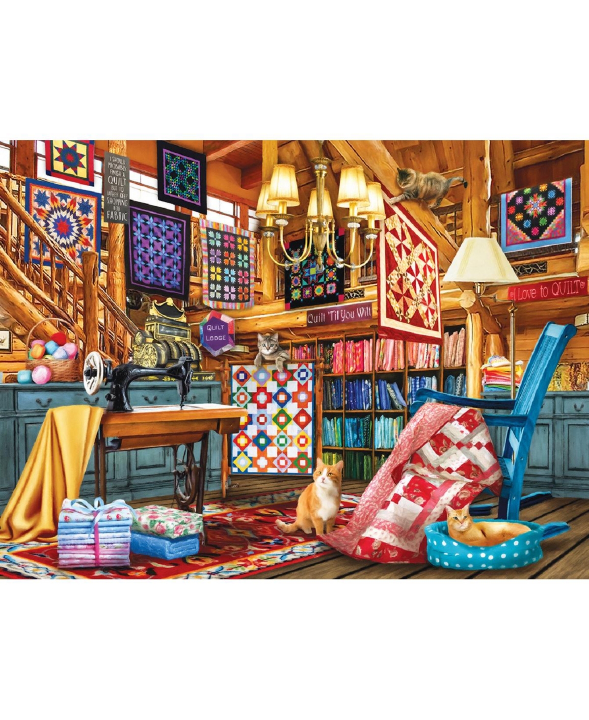 SunsOut The Quilt Lodge 1000 piece Jigsaw Puzzle for Adults