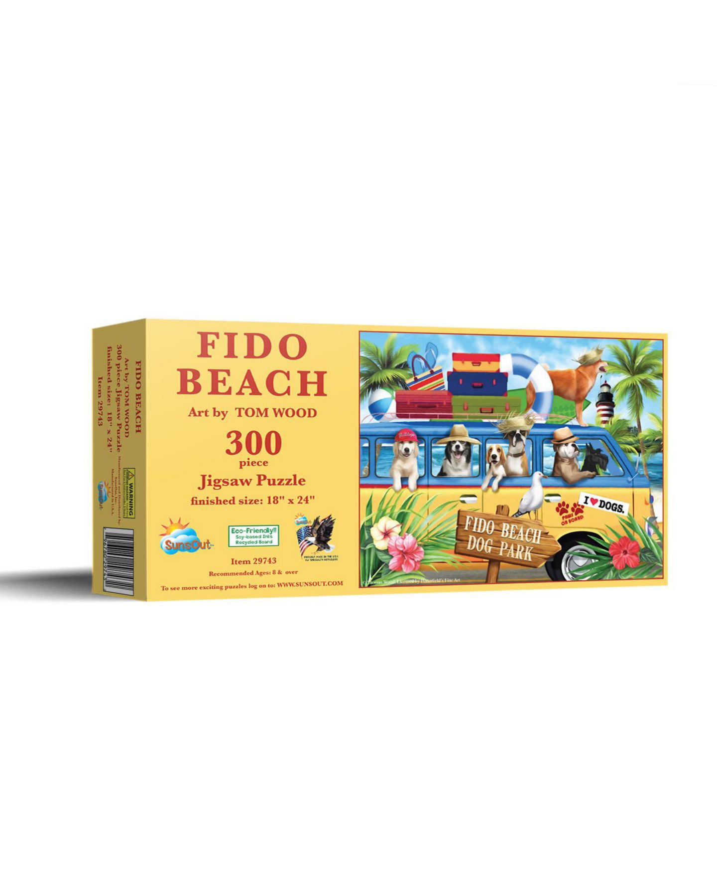Детский пазл SunsOut Fido Beach 300-Piece Jigsaw Puzzle, от 15 лет — фото 1