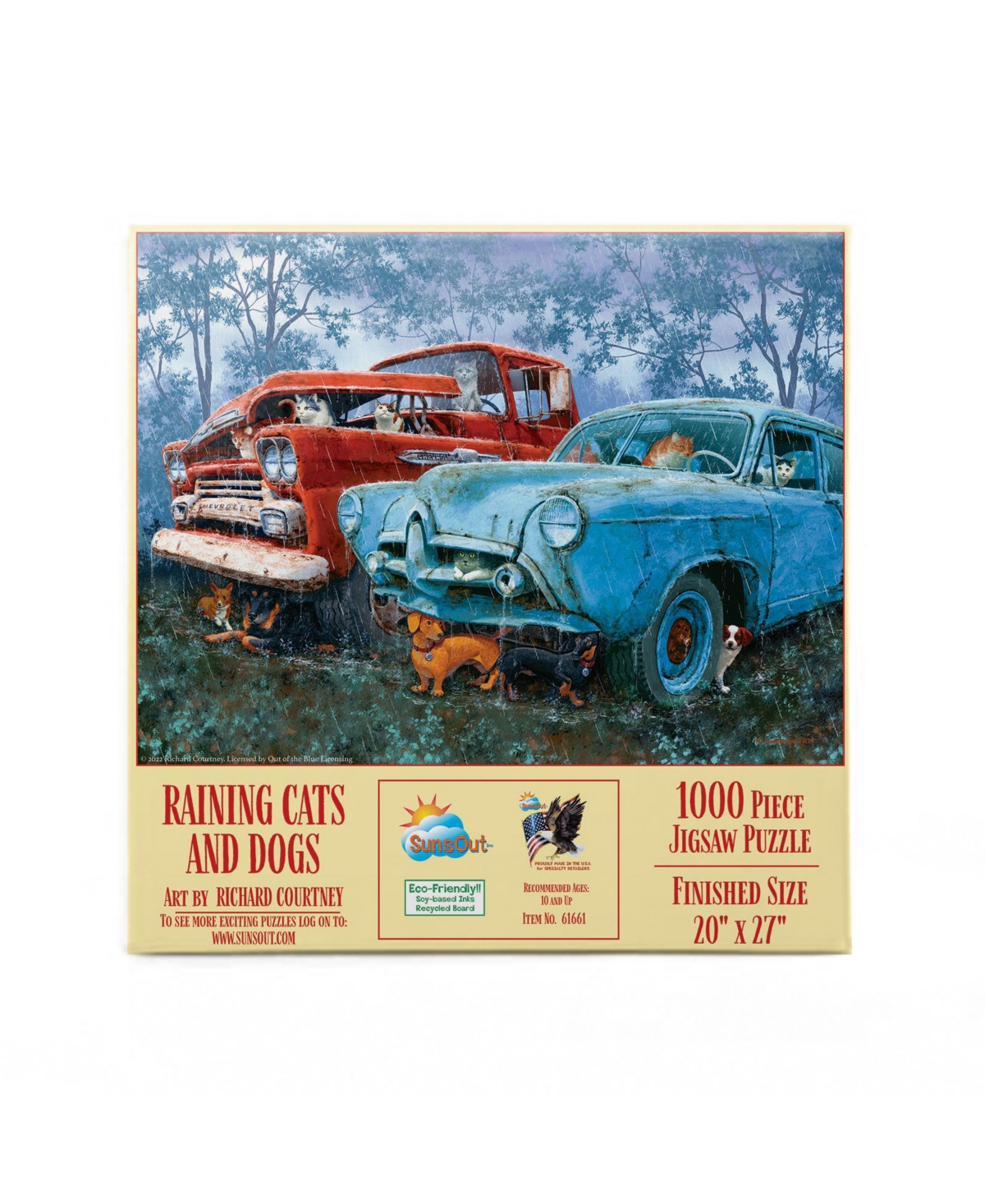 SunsOut Raining Cats and Dogs 1000 piece Jigsaw Puzzle for Adults