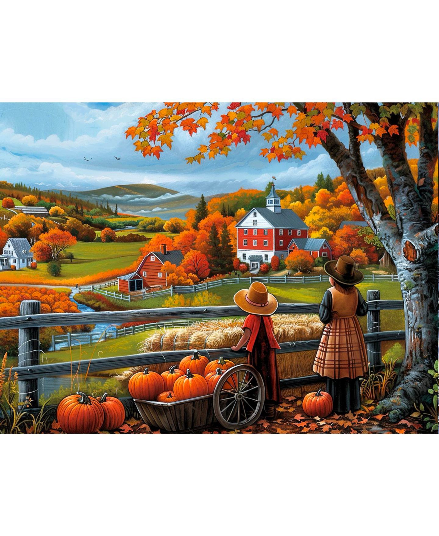 Детский пазл SunsOut Pumpkin Farm View 500-Piece Jigsaw Puzzle, от 15 лет — фото 4