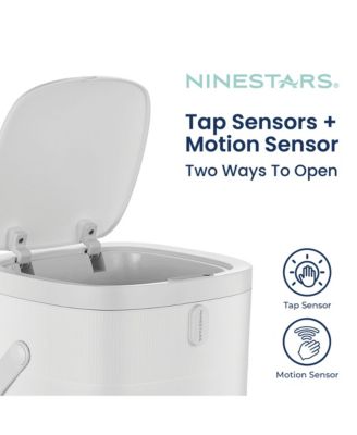 13 Gallons 3.2 Gal Automatic Kitchen Trash Can, 50 Liters Touchless Motion Sensor Trash Can White Plastic Set