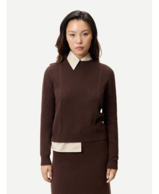 Women's Cropped Crewneck Cashmere Sweater