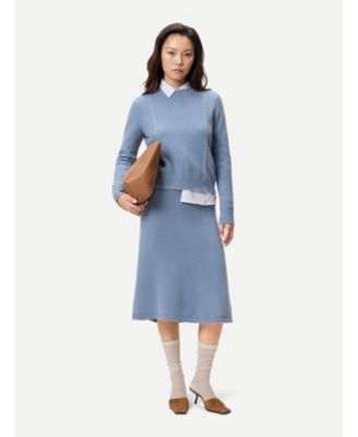 Women's Cropped Crewneck Cashmere Sweater