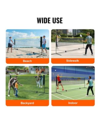 Adjustable Badminton and Volleyball Net, ft Foldable Pickleball Net with Poles, Stand and Carry Bag for Backyard Indoor Outdoor