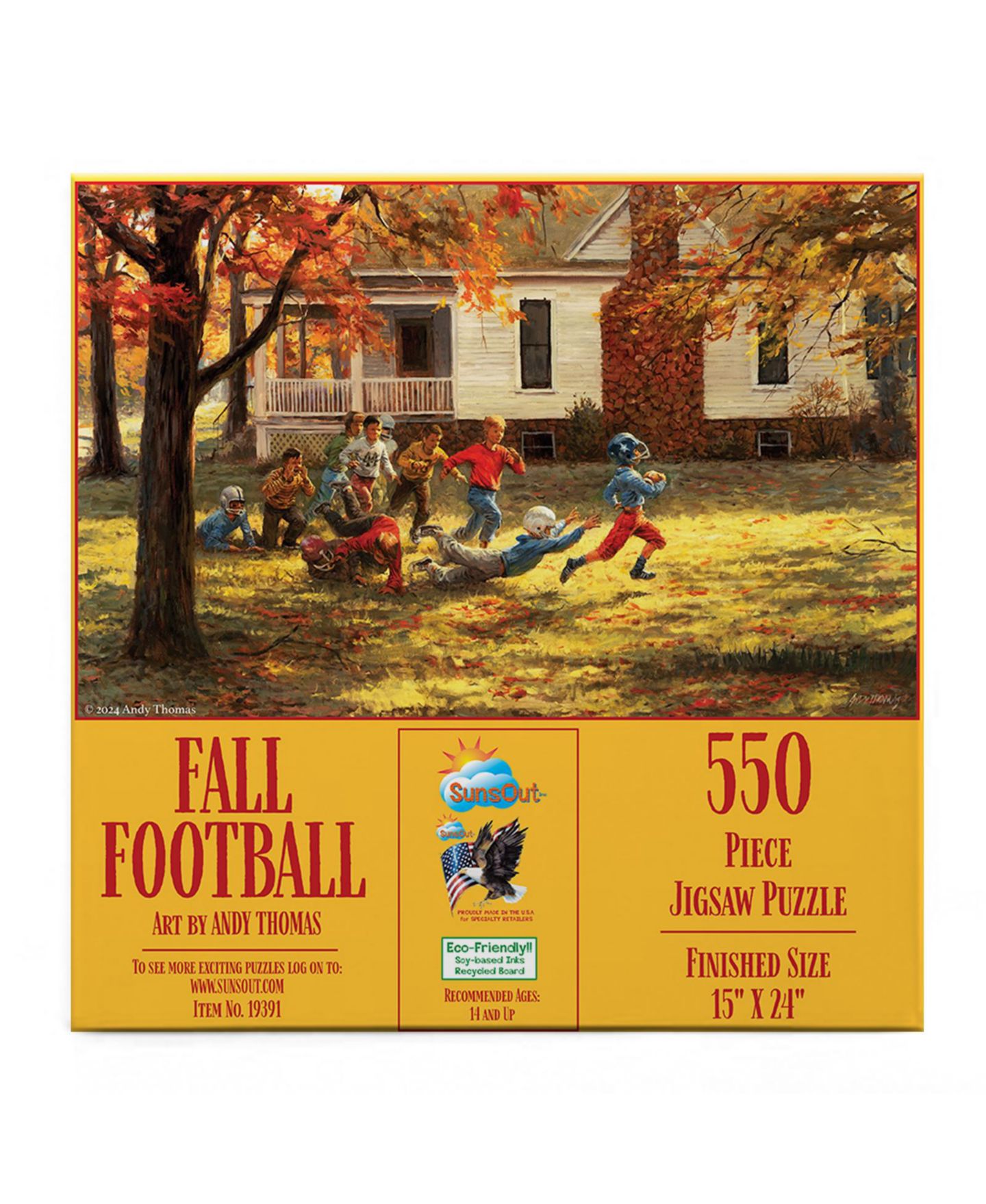 Детский пазл SunsOut Fall Football 550 Piece Jigsaw Puzzle, от 15 лет — фото 3