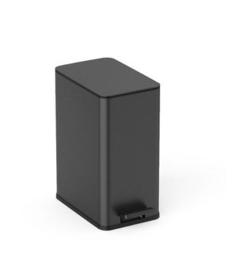  Step-On Trash Can 2.6 Gallon, Rectangular Shaped, Black