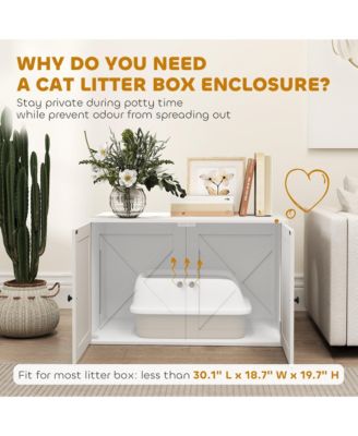 Cat Litter Box Enclosure, Hidden Litter Box Furniture,