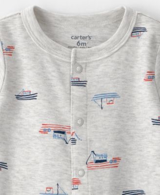 Baby Boys' Boat Print Short-Sleeve Romper