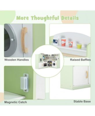 Corner Kids Play Kitchen with Washer and Ice Maker