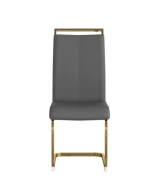 Modern Gray PU Leather Dining Chairs (Set of 4)