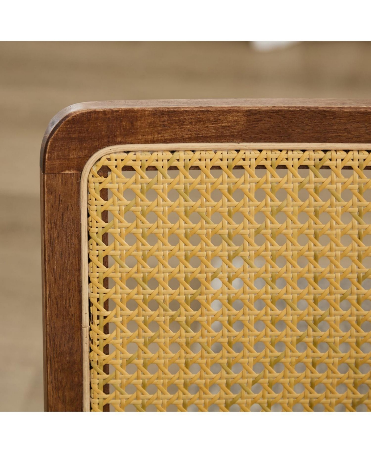 Streamdale Furniture Mid Century Modern Cane Back Dining Chairs - Set of 2, Coffee