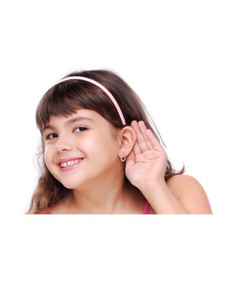 Girls /Girl/Round Crystal White Gold Palladium Plating Huggie Hoop Earrings