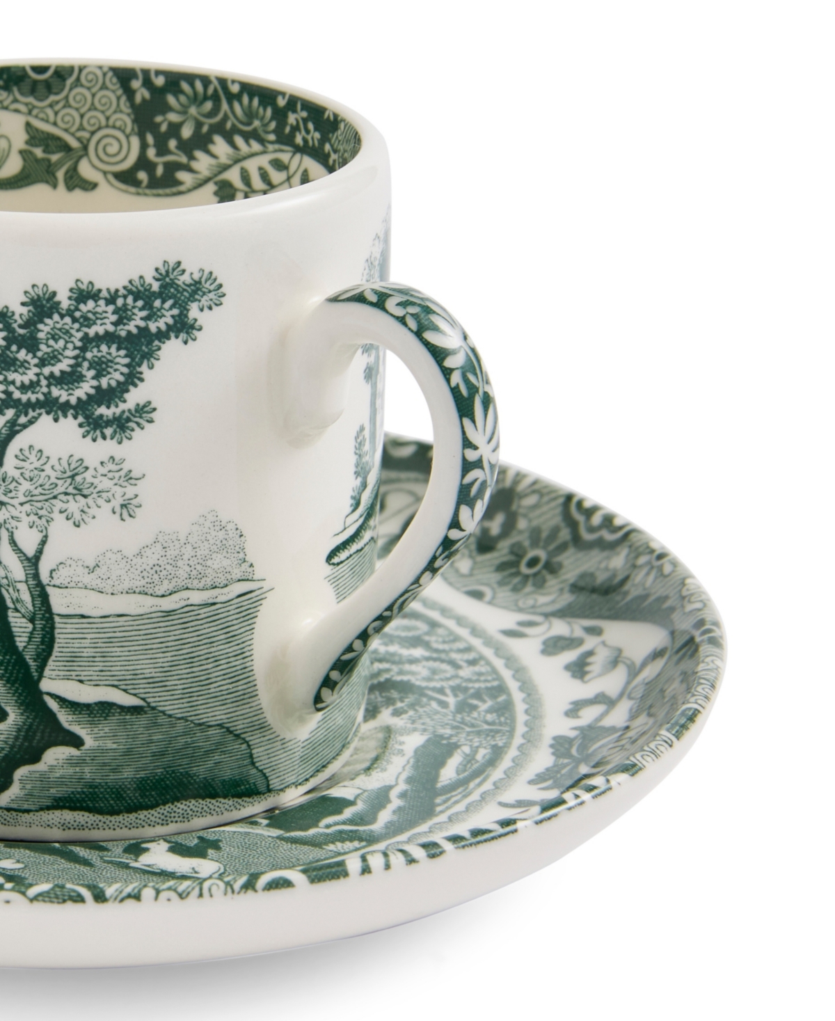 Spode Heritage Green Italian Espresso Cups and Saucers, Set of 4