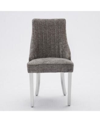 Chenille Dining Chairs Set of 2 (Gray)