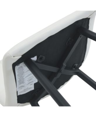 Modern White PU Bar Chairs - Set of 2 Black Legs