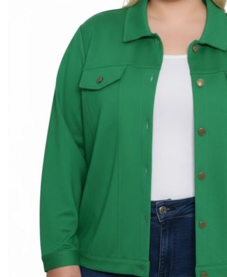 Plus Size Long Sleeve Ponte Jacket
