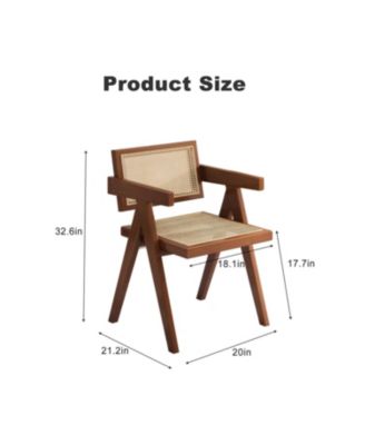 Mid Century Rattan Dining Chairs - Set of 2 Brown