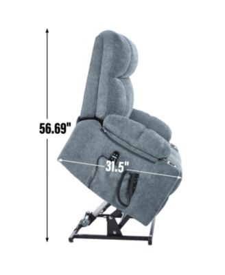 Grey Power Lift Recliner Massage/Heat