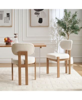 Modern Fabric Upholstered Dining Chairs (Set of 2)