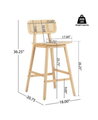 Bari Indoor Wood Barstool, Set of 2