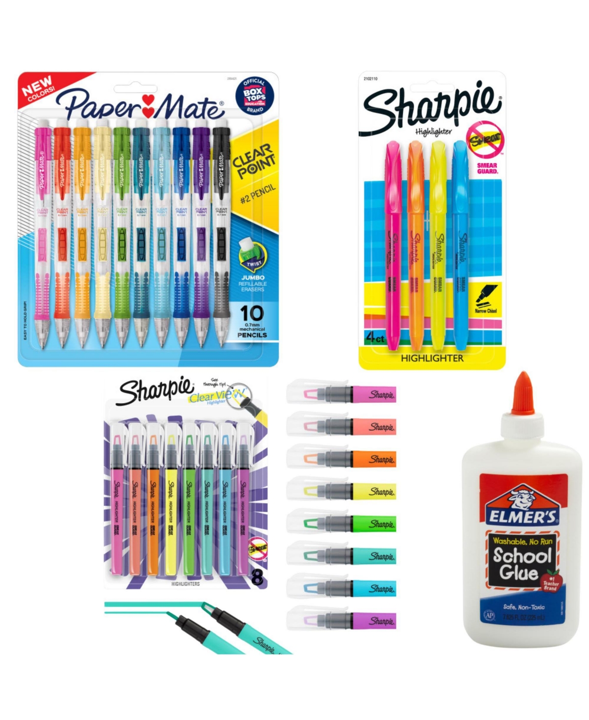 Sharpie Back to School Essentials Kit â Highlighters, Mechanical Pencils & School Glue â 20+ Pieces