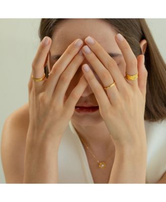 18k Gold Plated Sterling Silver Classic Gold Ring Duo Holiday Gift Guide