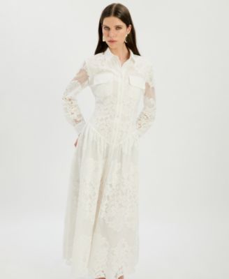 Women's Agatha Lace Collared Shirt Dress