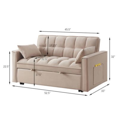 4-in-1 Versatile Loveseat Sofa & Bed with Storage and Armrests